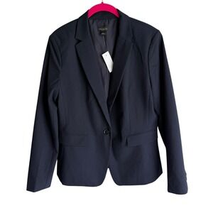 NWT ANN TAYLOR Factory Navy One Button Ladies Blazer, 8
